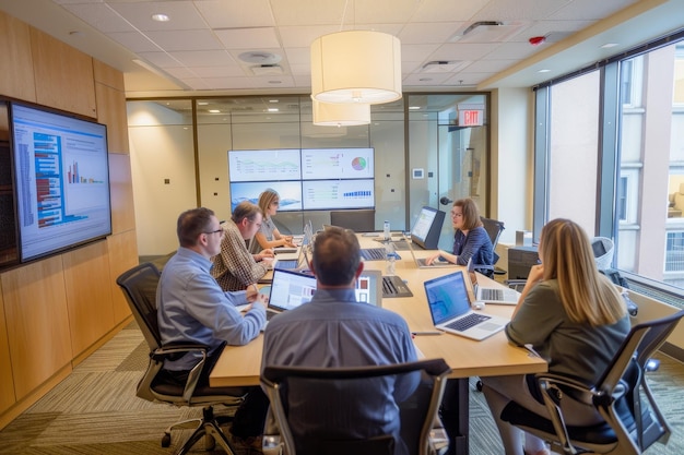 Project planning workspace with diagrams and timeline charts